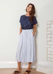 Dalston Sapphire Skirt Blue Stripe