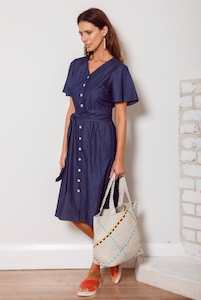 Dalston Evelyn Dress Indigo Chambray