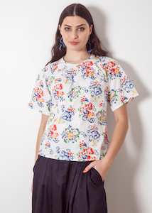 Dalston Sally Top White Floral