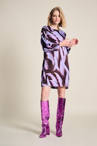 Pom Amsterdam Satin Feathers Dress