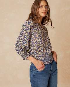 Indi & Cold Crepe Cotton Honeycomb Blouse