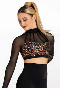 Cage Strap Sequin Crop Top - MC