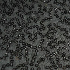 Bedazzled Sequin Polyspandex - Black Remnant 0.8m