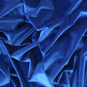 Royal Blue plush pile Velvet 0.7m Remnant