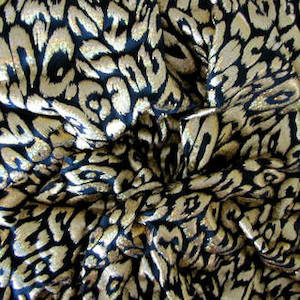 Products: Leopard Printed Spandex Gold 0.7m Remnant