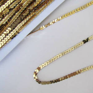 Gold Non Stretch Sequin Trim