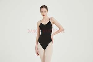 Single Strap Camisole Dance Leotards - Black