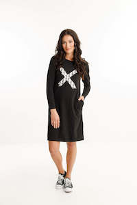 Home-Lee LS Taylor Dress HL254 04 - Black with Check