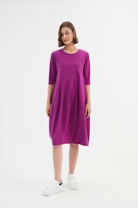 Womenswear: Tirelli Diagonal Seam Dress 24D3511 - Fuchsia