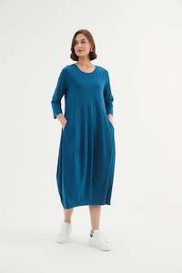 Tirelli Diagonal Seam Dress 24D3511 - Deep Teal