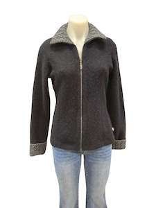 Womenswear: Koru Two Tone Trim Jacket KO476 - Black/Grey