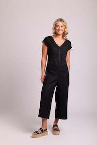 Oh3 Zip Front Jumpsuit TP11189 - Black