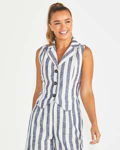 Sass Harley Vest 18459TWSS - Stripe