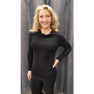 Womenswear: Bay Road BR798 Merino Shimmer Top - Black