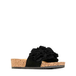 Los Cabos Corsage S24 Black PU Slides - Black