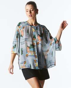 Womenswear: Fate + Becker The Terrace Blouse 17258TWFA - Postcard