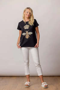 Moss Queen Bee Tee Black