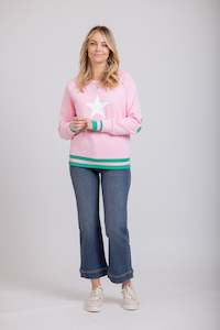 Mi Moso Contrast Sweat Pink with Star