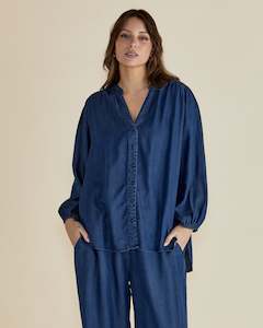 Womenswear: Betty Basic London Lyocell Blouse BB8362 - Dark Indigo