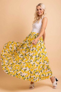 Augustine Donna Midi Skirt Lemon RA196