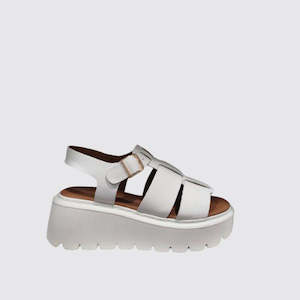 Womenswear: Alfie & Evie Clemency Leather Sandles - White