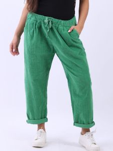 Italian Relaxed fit Cotton Corduroy Pant r8609 - Green