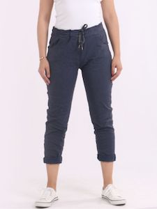 Womenswear: Italian Plain Magic Pants r5789 - Navy