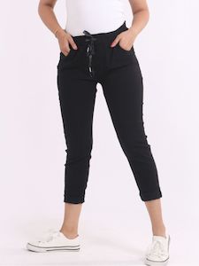 Italian Plain Magic Pants r5789 - Black