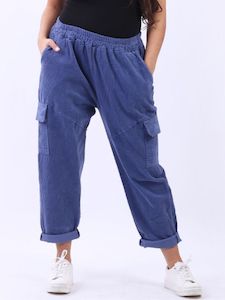 Womenswear: Italian Corduroy Pant r8638 - Denim