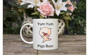 Fun Mugs: Yum yum pigs bum mug chocolate bouquet