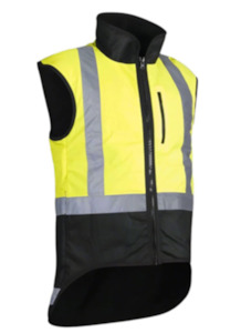 Protective clothing: STYX MILL Oilskin Yellow Fur Lined Vest