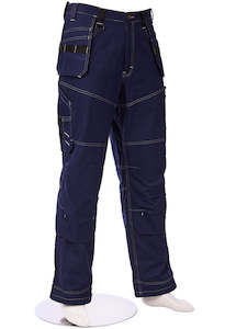 Daneunder 100% Cotton Rip Stop Navy Cargo Work Pants