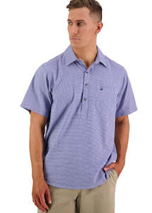 SWANNDRI Paihia Shirt Blue Houndstooth