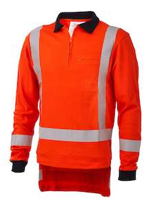 Daneunder Flame Resistant LS Hi Vis Polo Zip Pocket