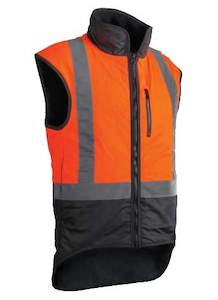 Protective clothing: STYX MILL Oilskin Orange Fur Lined Vest