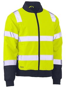 Protective clothing: BISLEY Taped Reverse Puffer Jacket Yellow Navy