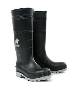 BISON INCA PVC Nitrile Gumboot Black/Grey