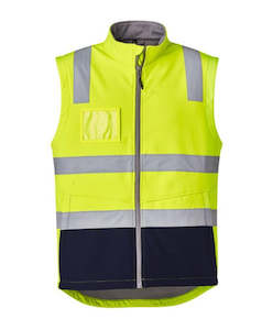 SYZMIK Hi Vis Taped Soft Shell Vest Yellow