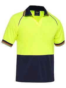 Protective clothing: BISLEY SS Recycled Polo Yellow Navy