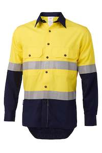 Daneunder Mens LS Shirt Yellow/Navy