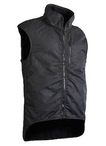 STYX MILL Oilskin Black Fur Lined Vest