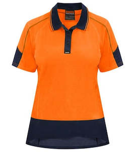 BISON Womens Quick Dry Cotton Back Polo Orange