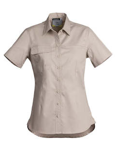 Protective clothing: SYZMIK Womens SS Tradie Shirt Sand