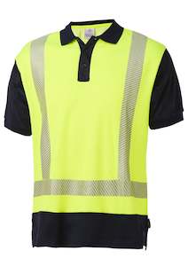 Daneunder Hi Vis Polo Segmented Yellow Navy (SECONDS)