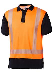 Daneunder Hi Vis Polo Segmented Orange Navy (SECONDS)