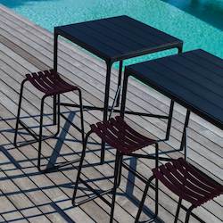 FOUR Indoor/Outdoor Bar Leaner Table 160x90 Black Aluminium Top - Black Frame