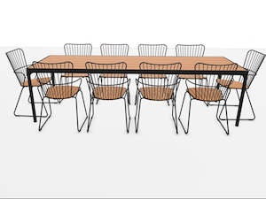 HOUE - FOUR 270x90 Table & 10 x PAON Chairs Setting