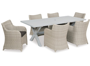 Wooden furniture: Bali 2200 Oblong Outdoor Table & Chairs x 6