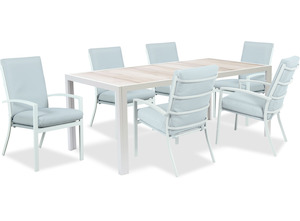 Luca 1860 Oblong Outdoor Table & Matzo High Back Chairs x 6