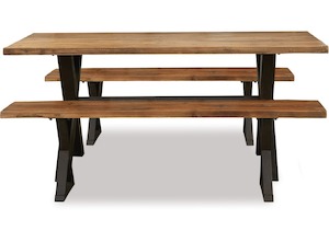 Wooden furniture: Cross 3-Pce 1800 Dining Suite - Bench x 2